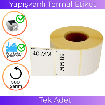 40x58 Eko Termal Etiket 500'lü Sarım | Resan