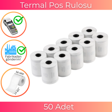 56x14 Termal Rulo 14 Metre 50 Adet | Resan